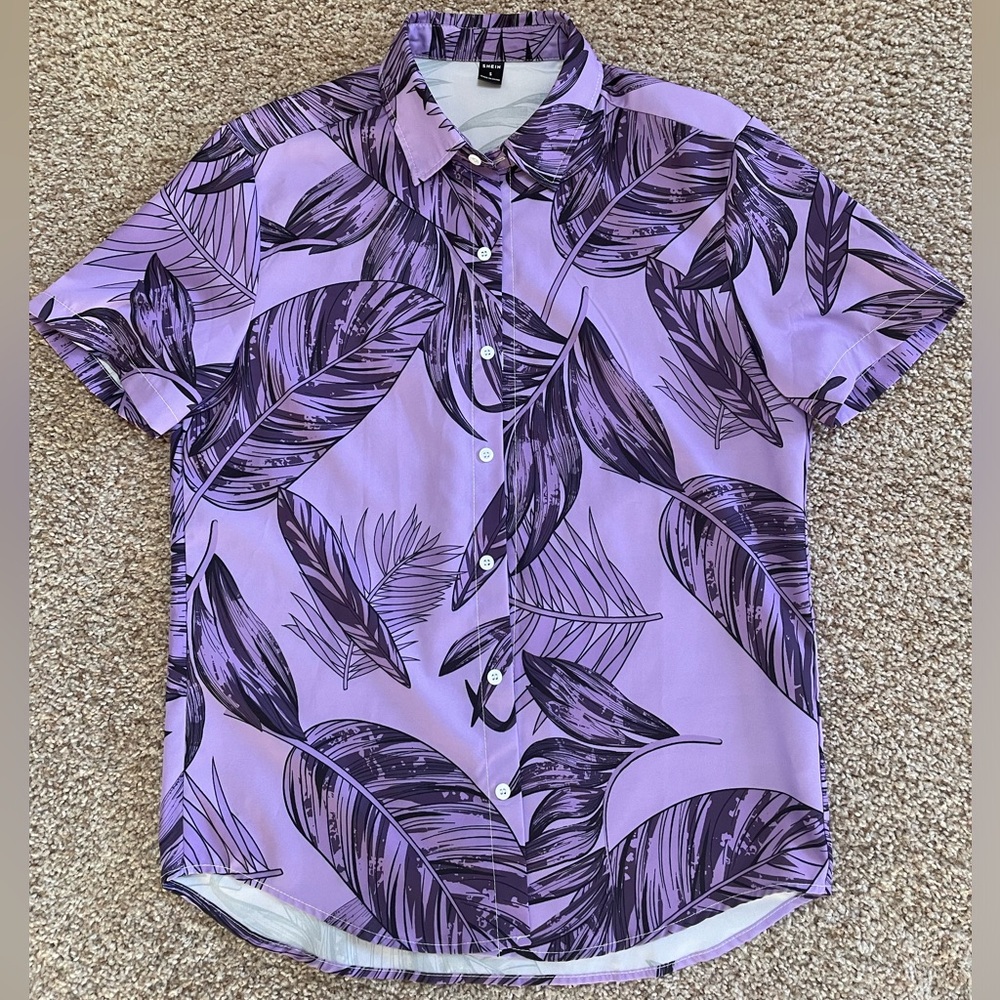Purple button up shirt men